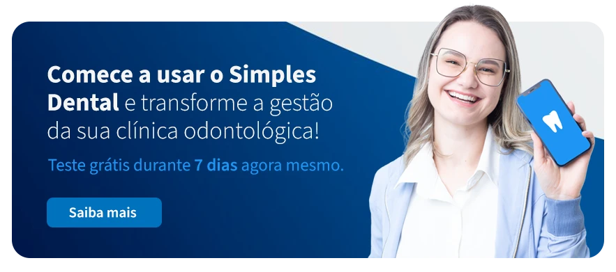 Descubra o Simples Dental, a solução ideal para transformar a gestão da sua clínica odontológica! Teste grátis por 7 dias.