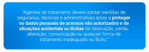 Citação destacando a importância de medidas de segurança na proteção de dados pessoais e prevenção de situações acidentais ou ilícitas.