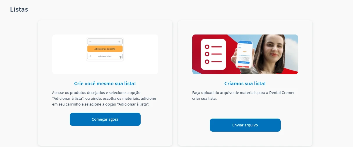 Imagem demonstrando etapa para criar e enviar lista na plataforma, com interface de upload de arquivos e opções de gerenciamento de listas, ideal para quem busca otimizar listas digitais.