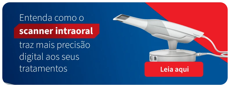 Imagem de um scanner intraoral na promoção, destacando sua alta precisão digital para tratamentos odontológicos mais eficazes e modernos.