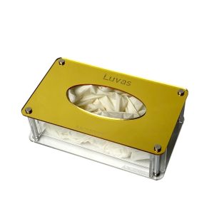 Porta luva em dourado para organização da clínica odontológica