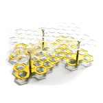 Porta resina em dourado para organização da clínica odontológica