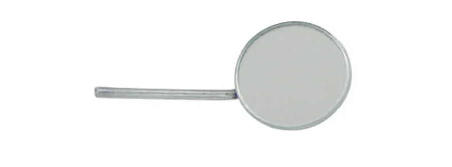 Imagem de um espelho bucal com design simples, usada para olhar os dentes 