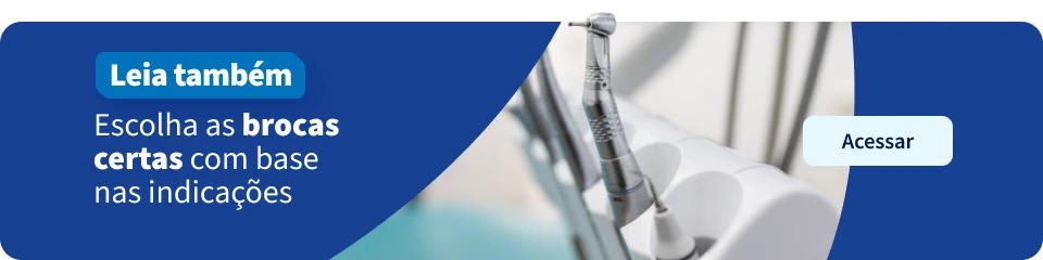 Imagem de uma divulgação com o texto 'Lea também, Escolha as brocas certas com base nas indicações', promovendo instruções para seleção de brocas.