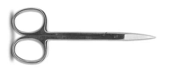 Tesoura Iris médica com aço inoxidável, ideal para uso em procedimentos cirúrgicos e atendimento em clínicas. Design elegante e ponta fina. 