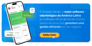 Infográfico mostrando o software Odontológico Simples Dental, líder na América Latina, com recursos que garantem uma gestão eficiente na clínica odontológica.
