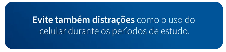 Dicas para evitar distrações enquanto estuda, incluindo o uso responsável do celular, a importância de foco e atenção durante os períodos de estudo.