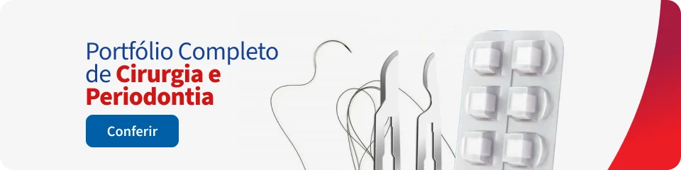 Imagem de publicidade para portfólio completo de cirurgia e periodontia, destacando tratamentos odontológicos, implantodontia e estética dental.