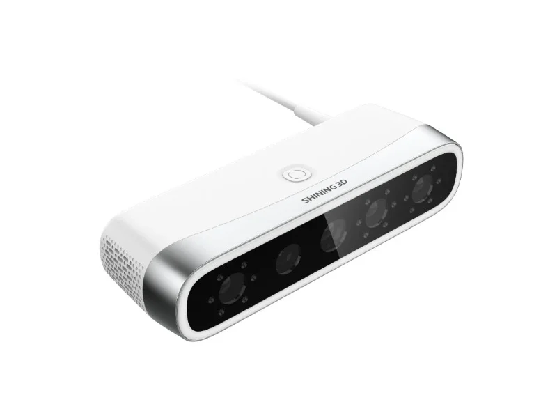 C&acirc;mera de reconhecimento facial 3D Shining 3D com design moderno e v&aacute;rias lentes, ideal para seguran&ccedil;a e controle de acesso.