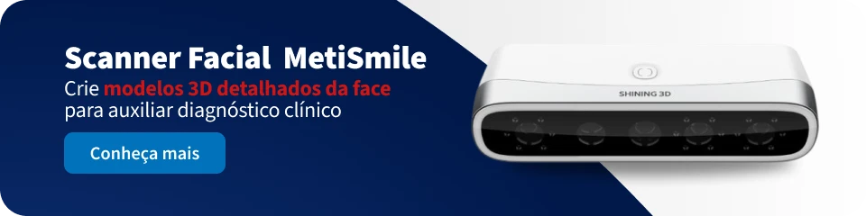 Scanner Facial MetiSmile revela modelos 3D detalhados do rosto para diagn&oacute;stico cl&iacute;nico preciso, ajudando profissionais de sa&uacute;de na avalia&ccedil;&atilde;o facial.
