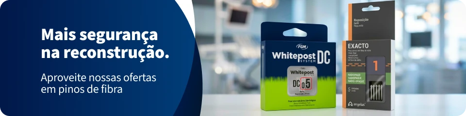 Imagem de pinos de fibra &oacute;ptica da marca Whitepost System DC 5 e ferramentas para reconstru&ccedil;&atilde;o de fibra &oacute;ptica, destacando promo&ccedil;&atilde;o de ofertas em pinos de fibra para soldagem e reparo de redes de telecomunica&ccedil;&otilde;es.